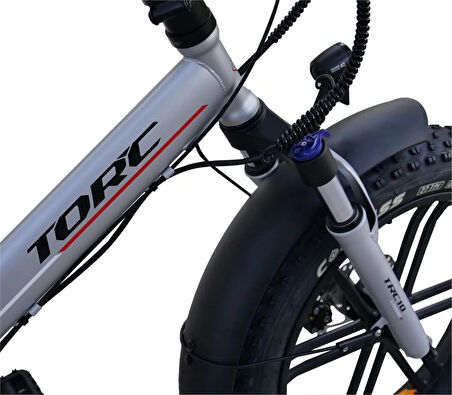 TORC TRC-10 GAZ KOLLU ELEKTRİKLİ KATLANIR BİSİKLET 420H MD 20 JANT 7 VİTES SİLVER
