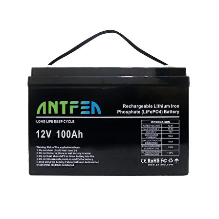 Antfea 12.8V100Ah ABS Lityum Akü LiFePo4