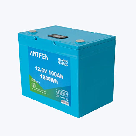 Antfea 12.8V 100Ah ABS Lityum Akü Akıllı Ekran LiFePo4