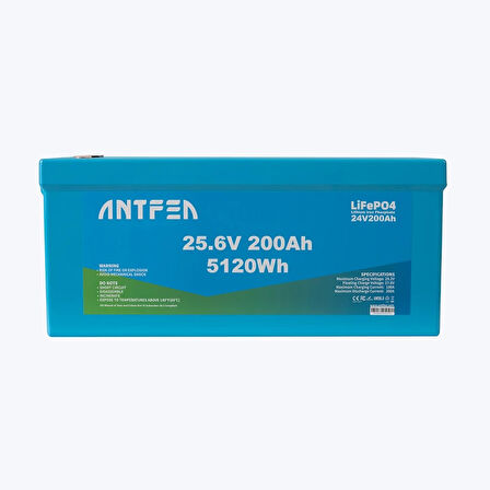 Antfea 25.6V 200Ah ABS Lityum Akü Akıllı Ekran LiFePo4