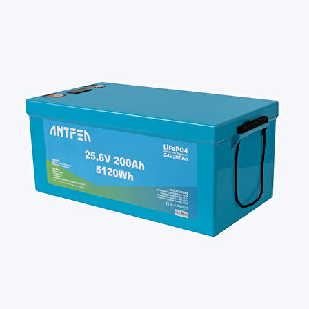 Antfea 25.6V 200Ah ABS Lityum Akü Akıllı Ekran LiFePo4