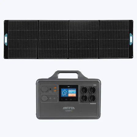 ANTFEA S2200 Pro Taşınabilir Güç Kaynağı + 300W Taşınabilir Güneş Paneli [ 2.4 kW / 2.2 kWh / 300 W ]