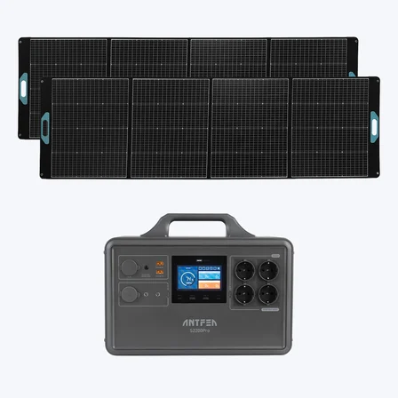 ANTFEA S2200 Pro Taşınabilir Güç Kaynağı + 2 adet 300W Taşınabilir Güneş Paneli [ 2.4 kW / 2.2 kWh / 600 W ]