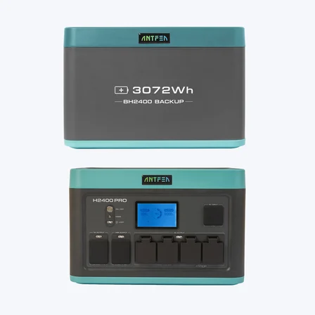 ANTFEA H2400 Pro Güç Kaynağı +2 Adet  BH2400 Yedek Batarya + 2 adet 400W Taşınabilir  Paneli + Taşıma Römorku + Güneş Paneli Paralelleme Kablosu [ 2.4 kW / 4.9 kWh / 800 W ]