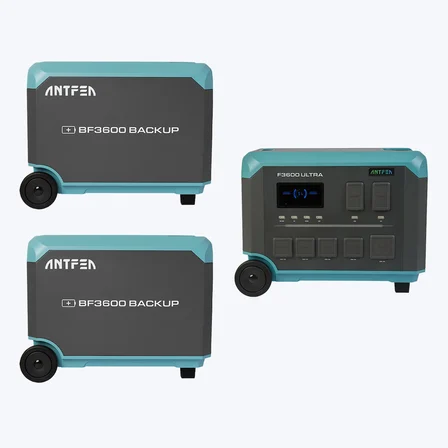 Antfea F3600 Ultra Taşınabilir Güç Kaynağı + 2 adet BF3600 Backup Yedek Batarya [ 3.6 kW / 12.3 kWh ]