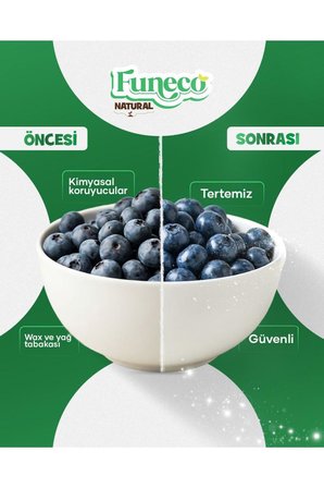 FUNECO Natural Meyve & Sebze Yıkayıcı 350g (100 Kullanımlık) - Bitki ve mineral bazlı temizleyici toz