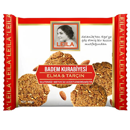 Leila Elma & Tarçın Badem Kurabiye 40 Gr x 3 Adet 
