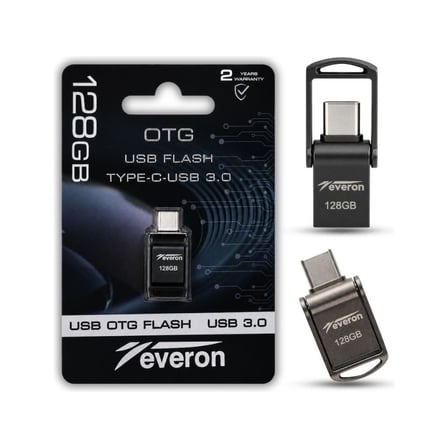 Everon 128gb TypeC USB OTG 3.0 Metal Flash Bellek