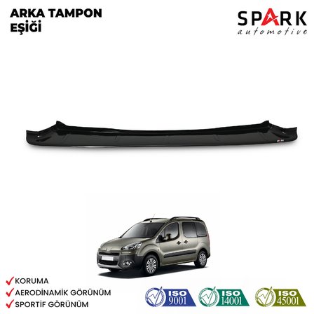 Peugeot Partner Tepee 2009-2015 Yıl Aralığı Uyumlu Arka Tampon Eşiği Parlak