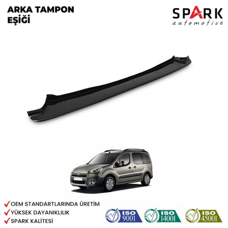 Peugeot Partner Tepee 2009-2015 Yıl Aralığı Uyumlu Arka Tampon Eşiği Parlak