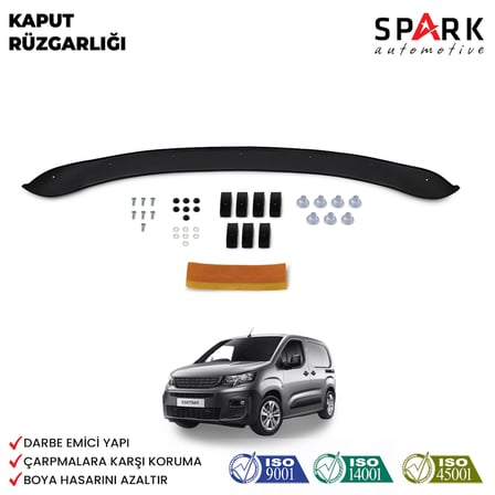 Peugeot Partner Tepee 2019 Yılı Ve Sonrası Uyumlu Ön Kaput Rüzgarlığı 3mm