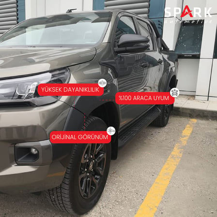 Toyota Hilux 2021- Yılı ve Sonrası Uyumlu Yarasa Kapı Kaplama 4 Parça