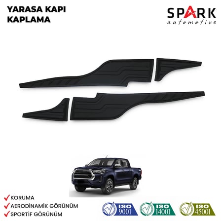 Toyota Hilux 2021- Yılı ve Sonrası Uyumlu Yarasa Kapı Kaplama 4 Parça