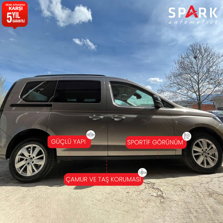 Volkswagen Caddy 2021- Yılı ve Sonrası Uyumlu Yan Marşpiyel 2 Parça