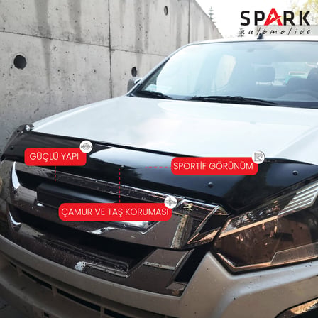 Isuzu D-Max 2017-2019 Yıl Aralığı Uyumlu Kaput Rüzgarlığı 3mm
