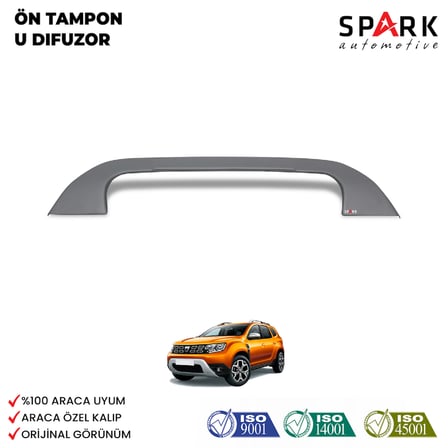 Dacia Duster 2018-2024 Yıl Aralığı Uyumlu Ön Tampon U Difüzör