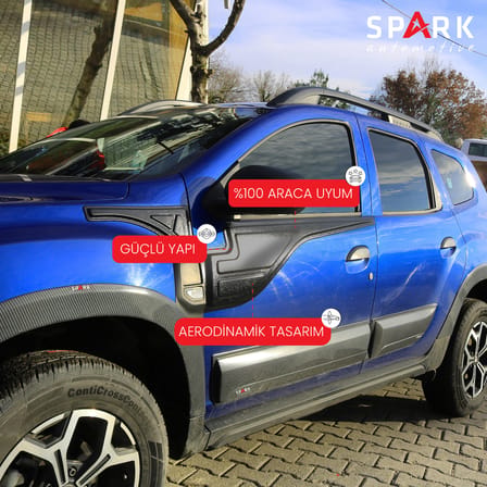 Dacia Duster 2018-2024 Yıl Aralığı Uyumlu Yarasa Kapı Kaplama 4 Parça