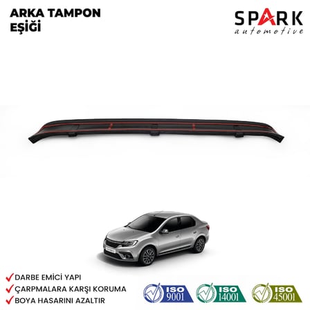 Renault Symbol 2013- Yılı ve Sonrası Uyumlu Arka Tampon Eşiği Mat