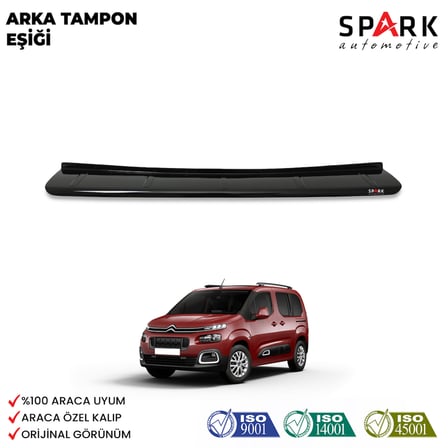 Citroen Berlingo 2019- Yılı ve Sonrası Uyumlu Arka Tampon Eşiği Parlak