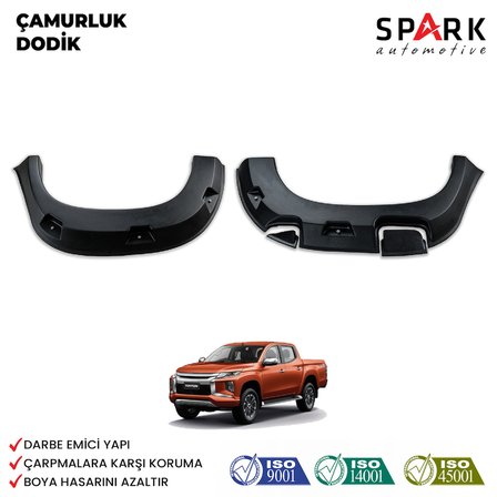 Mitsubishi L200 2019- Yılı ve Sonrası Uyumlu Çamurluk Dodik 8 Parça