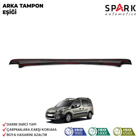 Peugeot Partner Tepee 2009-2015 Yıl Aralığı Uyumlu Arka Tampon Eşiği Mat