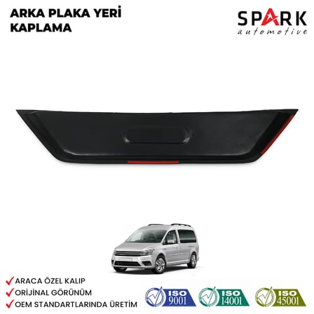 Volkswagen Caddy 2015-2020 Yıl Aralığı Uyumlu Arka Plaka Yeri Kaplama
