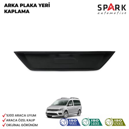 Volkswagen Caddy 2015-2020 Yıl Aralığı Uyumlu Arka Plaka Yeri Kaplama