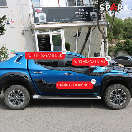 Mitsubishi L200 2019- Yılı ve Sonrası Uyumlu Yarasa Kapı Kaplama 6 Parça
