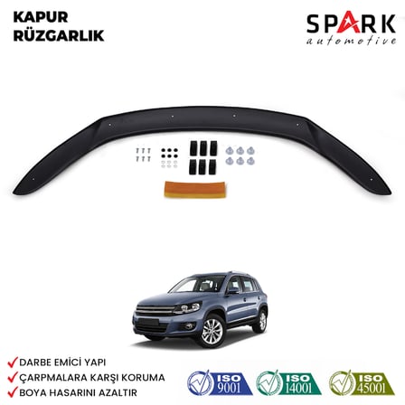 Volkswagen Tiguan 2012-2015 Yıl Aralığı Uyumlu Kaput Rüzgarlığı 3mm