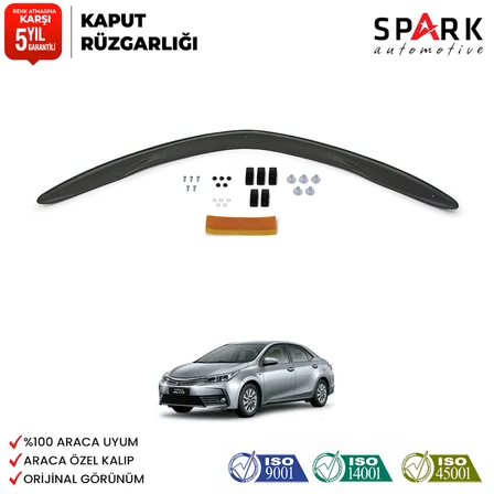 Toyata Corolla 2013-2018 Yıl Aralığı Uyumlu Kaput Rüzgarlığı 3mm