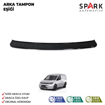 Volkswagen Caddy 2021- Yılı ve Sonrası Uyumlu Arka Tampon Eşiği Parlak