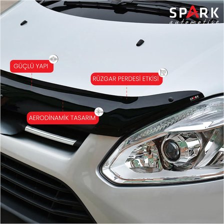 Ford Custom 2012-2017 Yıl Aralığı Uyumlu Kaput Rüzgarlığı 3mm