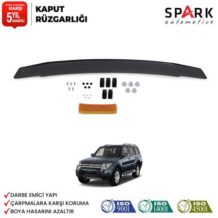 Mitsubishi Pajero 2007-2019 Yıl Aralığı Uyumlu Kaput Rüzgarlığı 4mm