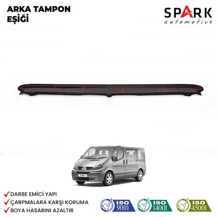 Renault Trafic 2001-2014 Yıl Aralığı Uyumlu Arka Tampon Eşiği Parlak