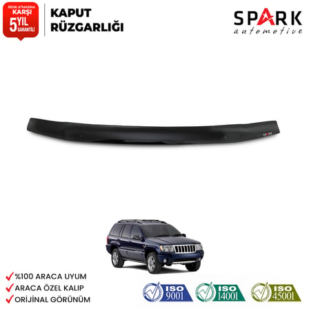 Jeep Grand Cherokee 1999 Yılı Ve Sonrası Uyumlu Kaput Rüzgarlığı 3mm