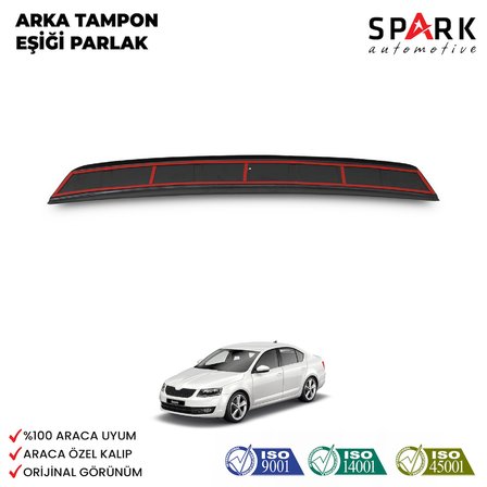 Skoda Octavia 2013 Yılı Ve Sonrası Uyumlu Arka Tampon Eşiği Parlak
