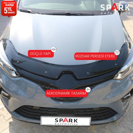 Renault Clio 5 2020- Yılı ve Sonrası Uyumlu Kaput Rüzgarlığı 3mm