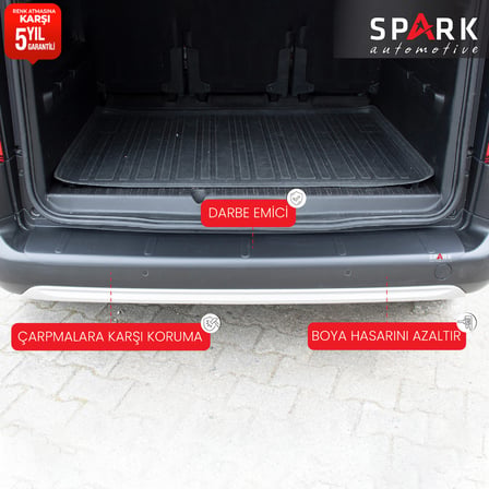 Peugeot Rifter 2019- Yılı ve Sonrası Uyumlu Arka Tampon Eşiği Mat