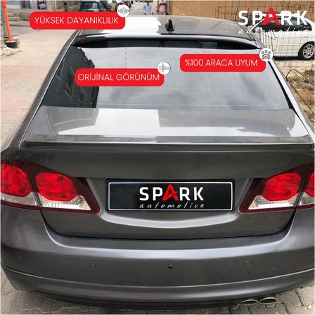 Honda Civic 2006-2012 Yıl Aralığı Uyumlu Arka Cam Üstü Spoyler İnce Model