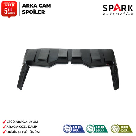 Dacia Duster 2018-2022 Yıl Aralığı Uyumlu Arka Cam Spoiler 3 Parça