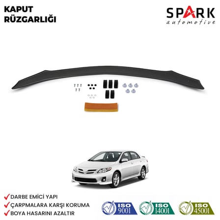 Toyata Corolla 2008-2013 Yıl Aralığı Uyumlu Kaput Rüzgarlığı 4mm
