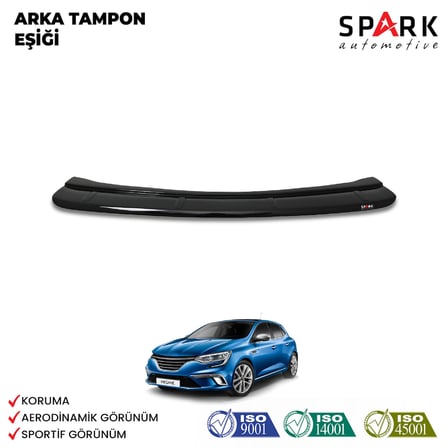 Renault Megane 4 2016- Yılı ve Sonrası Uyumlu Arka Tampon Eşiği Parlak