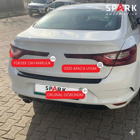 Renault Megane 4 2016- Yılı ve Sonrası Uyumlu Arka Tampon Eşiği Parlak
