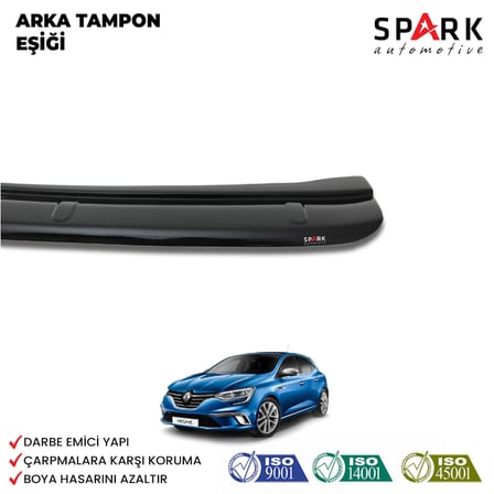 Renault Megane 4 2016- Yılı ve Sonrası Uyumlu Arka Tampon Eşiği Parlak