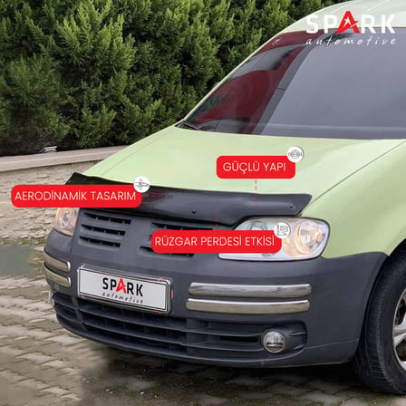 Volkswagen Caddy 2004-2010 Yıl Aralığı Uyumlu Kaput Rüzgarlığı 3mm