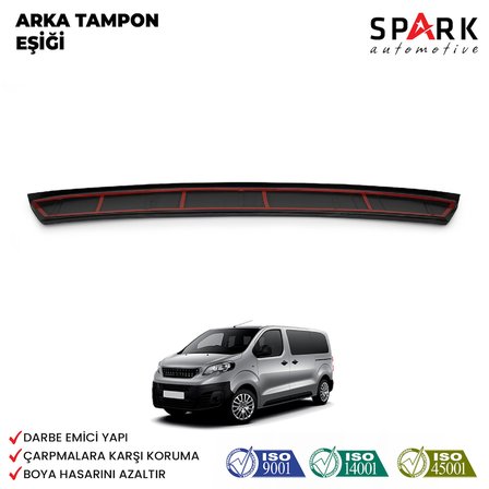Peugeot Expert 2017 Yılı Ve Sonrası Uyumlu Arka Tampon Eşiği Parlak