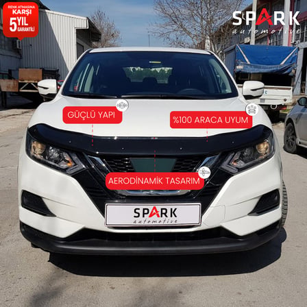 Nissan Qashqai 2017-2021 Yıl Aralığı Uyumlu Kaput Rüzgarlığı 3mm