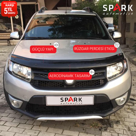 Dacia Sandero 2012-2020 Yıl Aralığı Uyumlu Kaput Rüzgarlığı 3mm