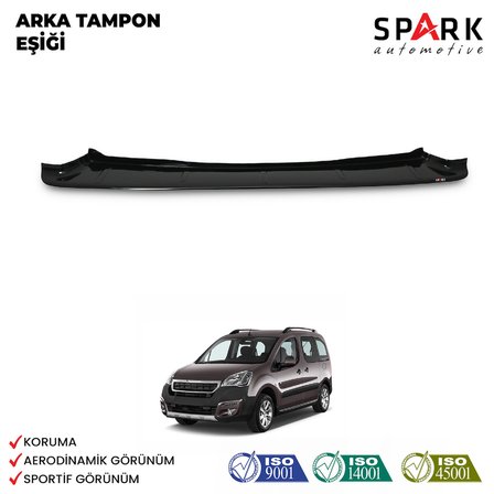 Peugeot Partner Tepee 2015-2018 Yıl Aralığı Uyumlu Arka Tampon Eşiği Parlak
