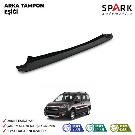 Peugeot Partner Tepee 2015-2018 Yıl Aralığı Uyumlu Arka Tampon Eşiği Parlak